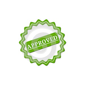 Approved. stamp. green round grunge approved sign