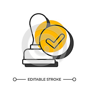 Approved stemp offset shadow line icon