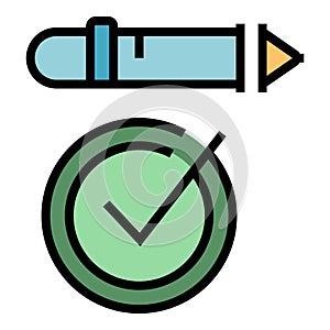 Approved strategy icon vector flat