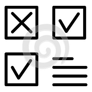 Approved task schedule icon, outline style