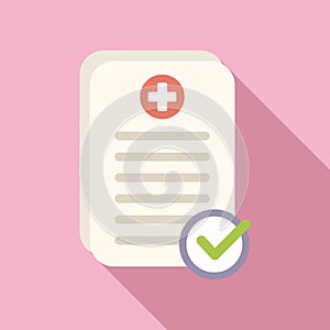 Approved test icon flat vector. Sample virus