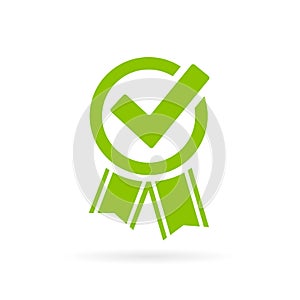 Approved tick vector certificate icon photo