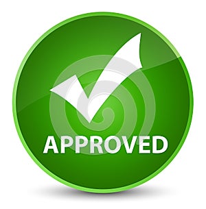 Approved (validate icon) elegant green round button photo