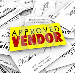 Approved Vendor Business Cards Preferred Provider Best Service C