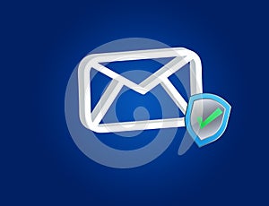 Approved and verified Email symbol displayed on a futuristic int