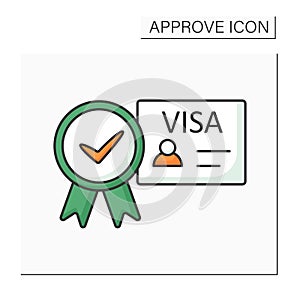 Approved visa color icon