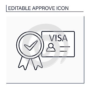 Approved visa line icon