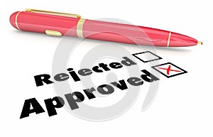 Approved Vs Rejected Checklist Box Mark Pen