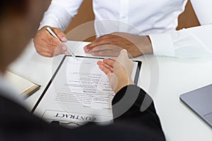 Approving and signing contracts concept