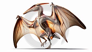 illustration of Pteranodon figure anatomycal Isolated in white background. Generative AI photo