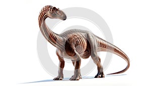 illustration of Sauropod dinosaur herbivore figure anatomycal Isolated in white background. Generative AI photo