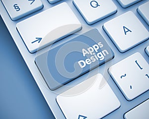 Apps Design - Message on the Keyboard Key. 3D.