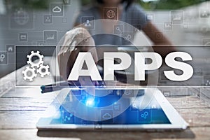 Apps development concept. Business and internet technology.