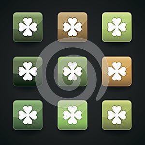 Apps icon set with the image of clover
