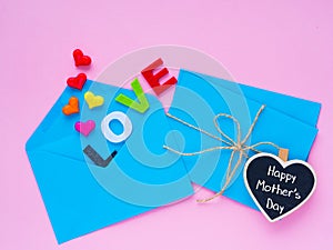 Appy Mother`s day love letter concept.