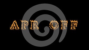 Apr Off fire text effect black background