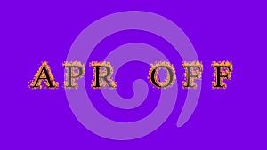 Apr Off fire text effect violet background