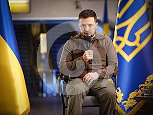 Press conference of Volodymyr Zelenskyy the President of Ukraine during Russian Ukrainian war