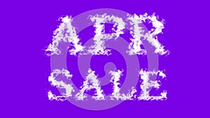 Apr Sale cloud text effect violet isolated background