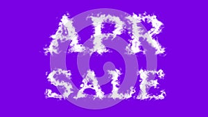 Apr Sale cloud text effect violet isolated background