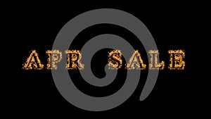 Apr Sale fire text effect black background