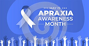 Apraxia Awareness Month background or banner design template