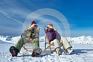 Apres ski at mountains during christmas