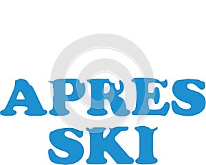 Apres ski word with snow