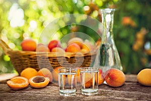 Apricot brandy in small shot glass