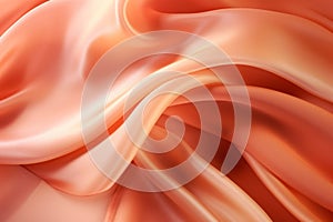 Apricot carrot colour silk wave drapery abstract background