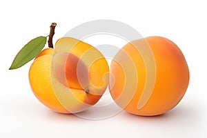 Apricot isolated on white background. Healthy eating and rich of antioxidants.