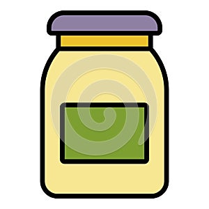 Apricot jam jar icon color outline vector