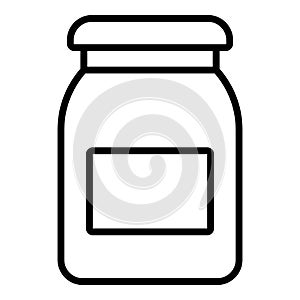 Apricot jam jar icon, outline style