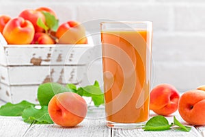 Apricot juice and fresh fruits