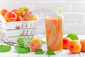 Apricot juice and fresh fruits