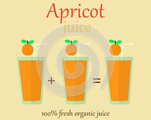 Apricot juice vector flat