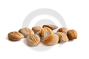 apricot kernels isolated on a white background