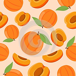 Apricot seamless pattern background vector