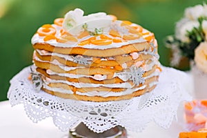 Apricot and tangerine layer cake