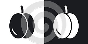 Apricot thin line vector icon set