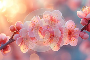 Apricots blossom in spring