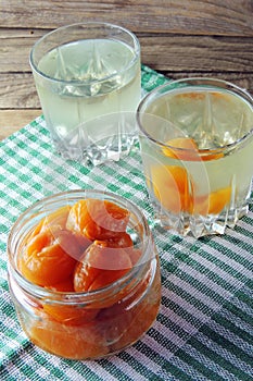 Apricots and fruit compote