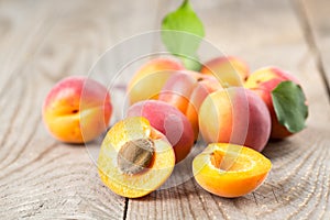 Apricots with leaves