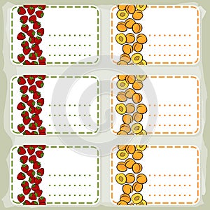 Apricots and strawberries sticker set