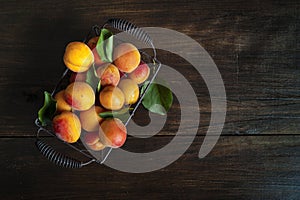 Apricots in a vintage basket