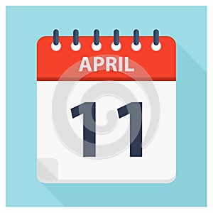 April 11 - Calendar Icon - Calendar design template