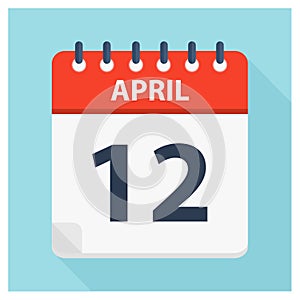 April 12 - Calendar Icon - Calendar design template