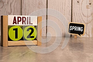 April 12th. Image of april 12 wooden block