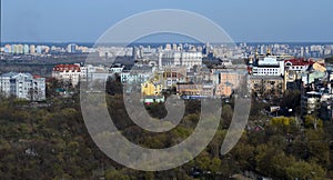 April 13, 2015 - Panorama of Kyiv from the height of a bird's flight. Kyiv, Ukraine