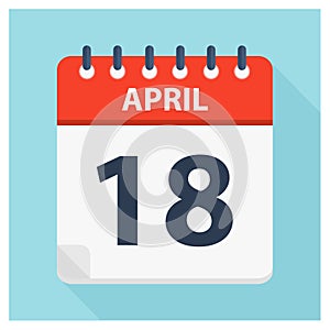 April 18 - Calendar Icon - Calendar design template